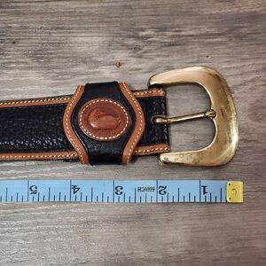 Vintage 90s Dooney Bourke Black and Brown Leather Belt
